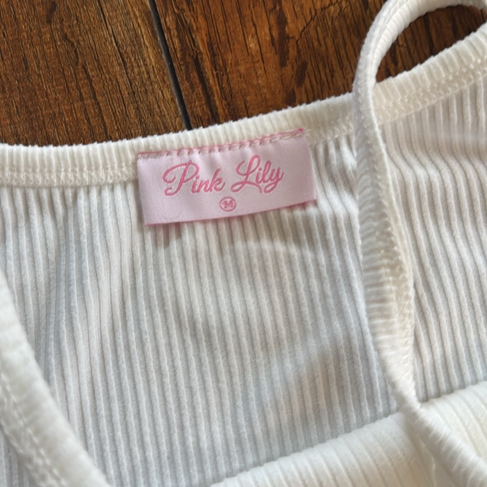 White Ribbed Body Suit - Picture 4 of 5